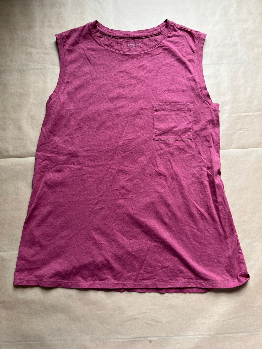 Garnet Hill Raspberry Crewneck Tank Top